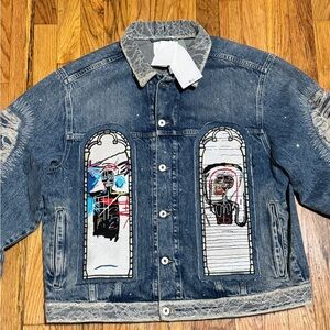 Basquiat x Ev Bravado & Téla D'Amore x H&M Regular Fit Denim Jacket Size L New